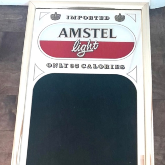 Beer Sign Amstel Light Chalk Board Mirror pub bar decor vintage bar - Picture 1 of 6